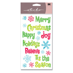 Merry Christmas Phrases Classic Stickers